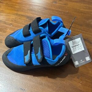 Climb X Blue Rave Strap-On Climbing Shoes